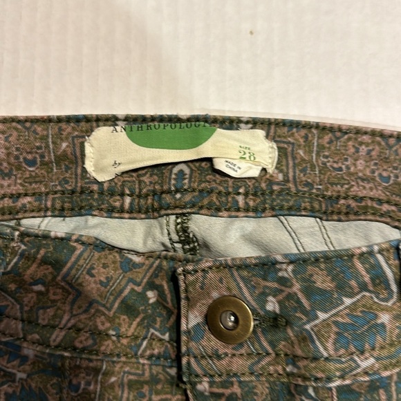 Anthropologie stretch western Aztec cropped pants front & back pockets zipper - Picture 5 of 9